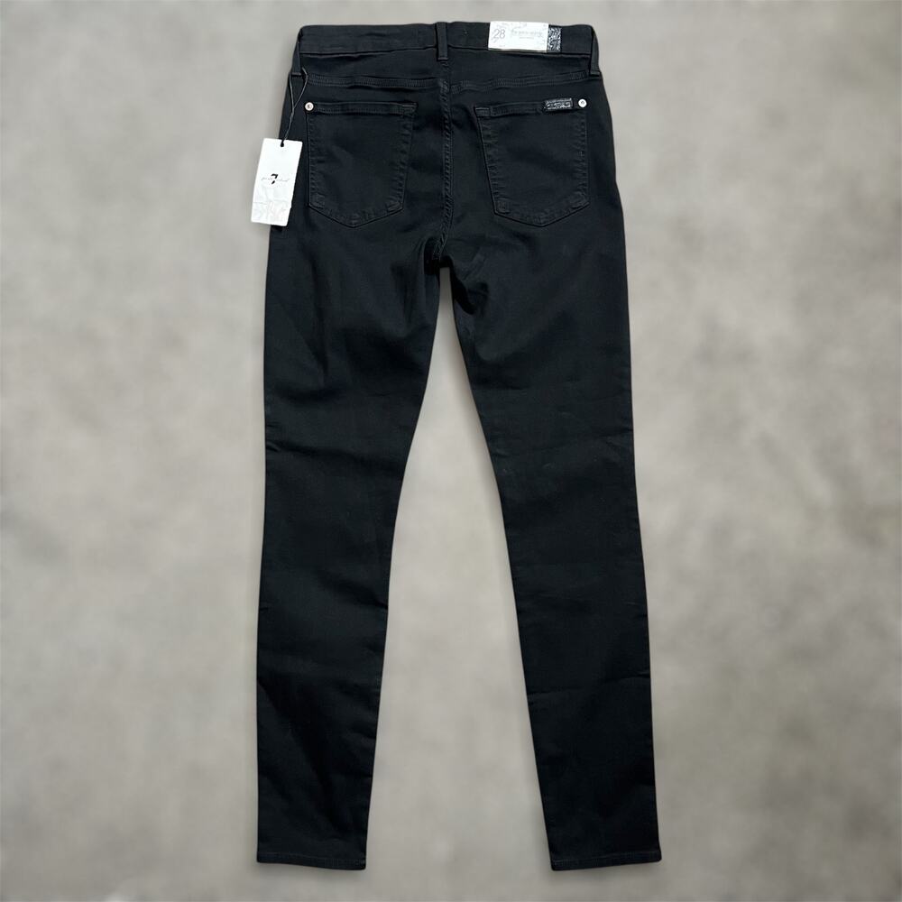 7 For All Mankind Ankle Skinny Jeans 28 Maternity Womens Bair Denim Black New - Picture 3 of 8